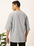 Thomas Scott Men'S Linen Relaxed Shirt (Ts1525_Light Grey