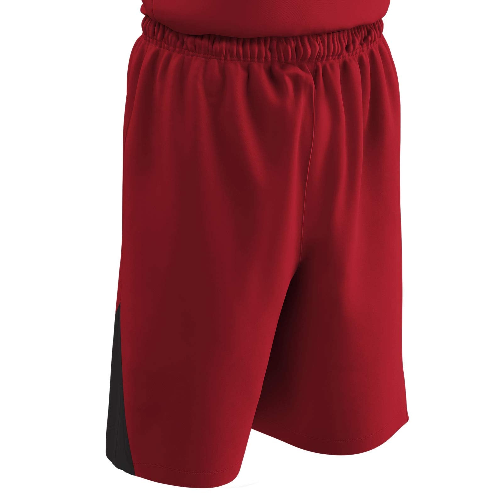 Champro Dri Gear Pro Plus Reversible Polyester Basketball Short, Youth Small, Scarlet, Black