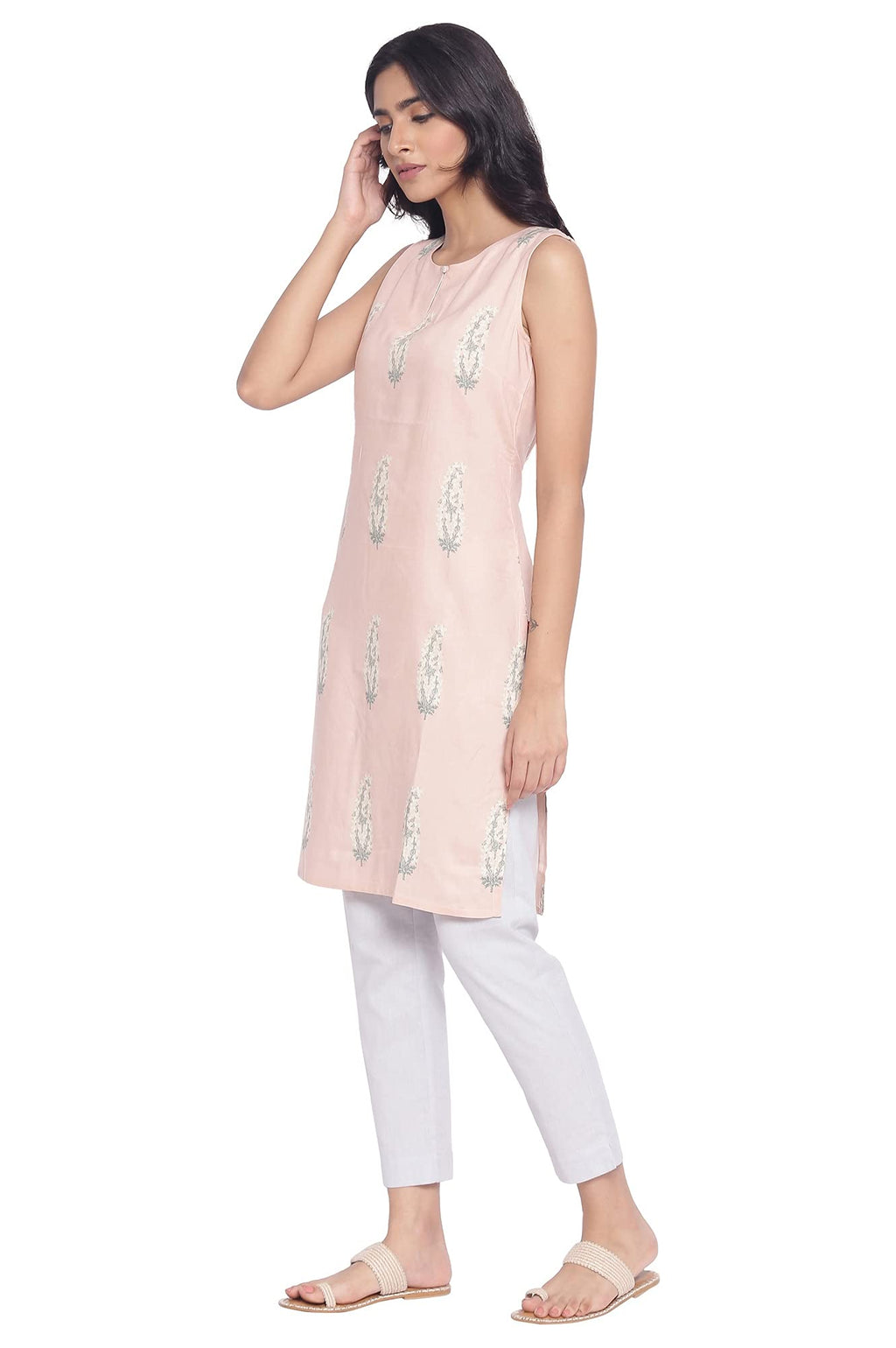 W For Woman Women'S Viscose Printed Straight Kurta