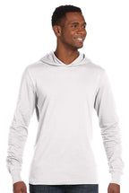 Unisex Jersey Long-Sleeve Hoodie - HEATHER NAVY - XS(D0102H789SJ)