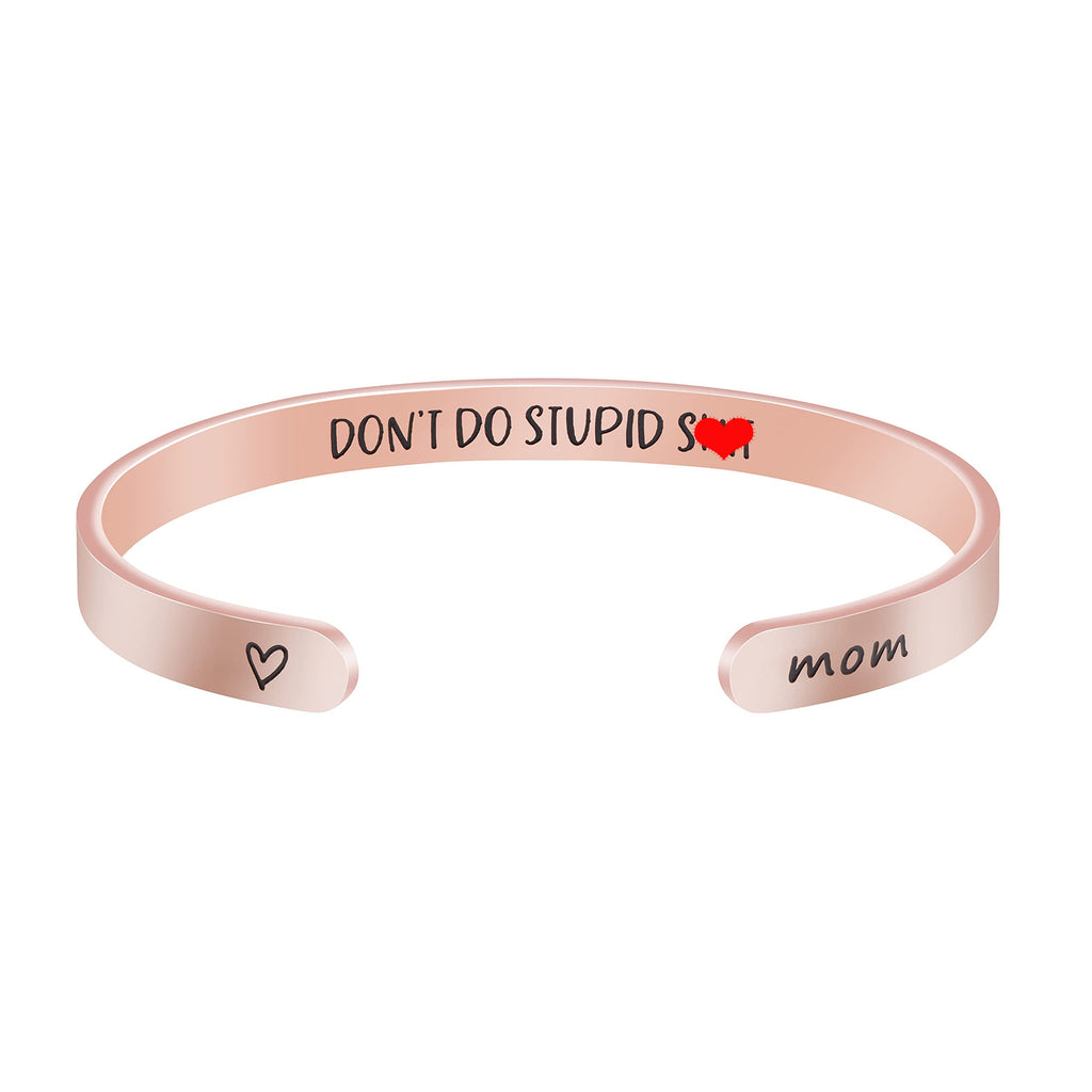 JoycuFF Christmas Gifts for Mom Mother Mommy Inspirational Cuff Bracelet Birthday Gifts for Mom Rose Gold Jewelry Mantra Mothers