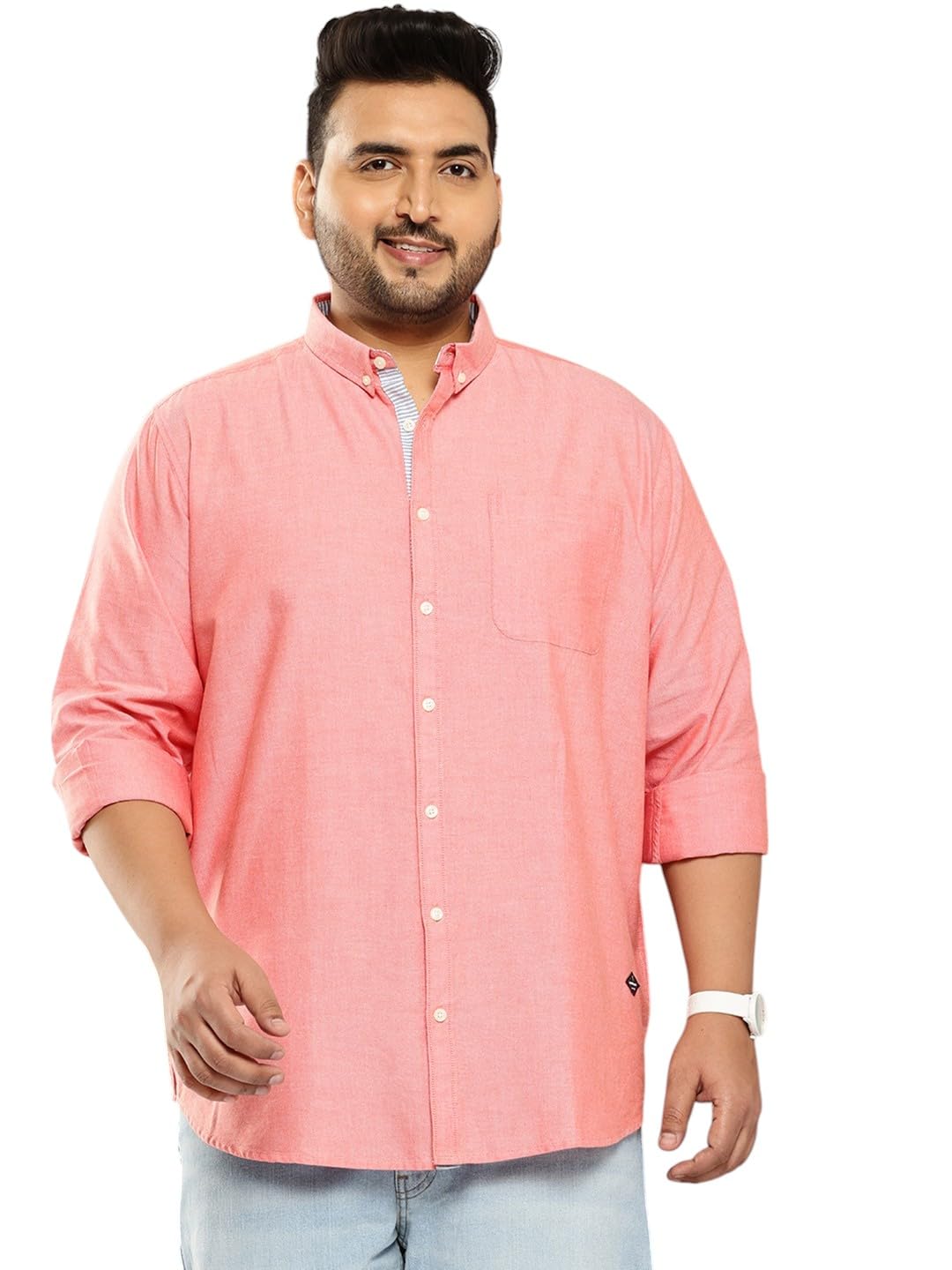 Thomas Scott Mens | Plus Size | Regular Fit | Long Sleeves | Button-Down Collar | Oxford Fabric | Casual | Shirts for Men (TS14
