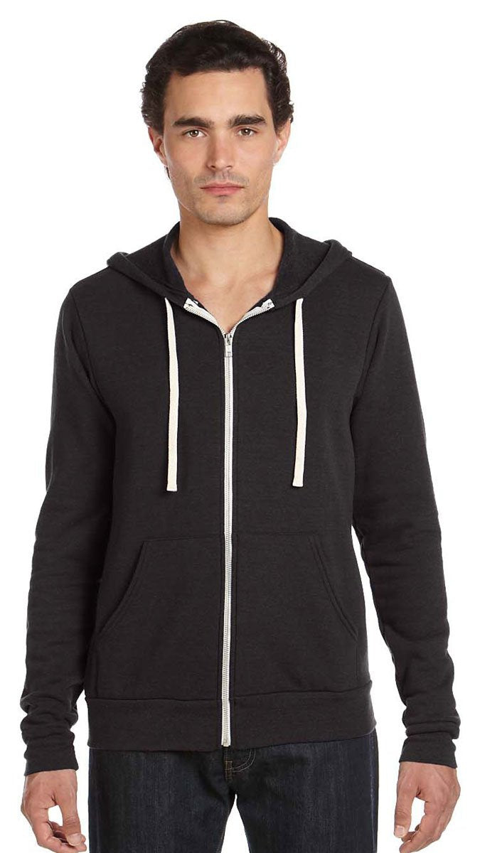 Unisex Triblend Sponge Fleece Full-Zip Hoodie - cHAR BLK TRIBLND - XS(D0102H7WF0P)