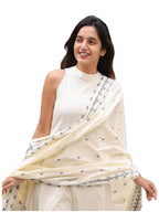 ANNI DESIGNER Womens Rayon Viscose Solid Anarkali Kurta with Pant & Dupatta (Kesargod Cream_M_Cream_Medium)