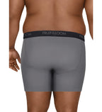 Fruit of the Loom Men's Tall Tag-Free Underwear, Big Man-Cotton Stretch Boxer Brief-6 Pack Red/Blue/Grey, 3X-Large