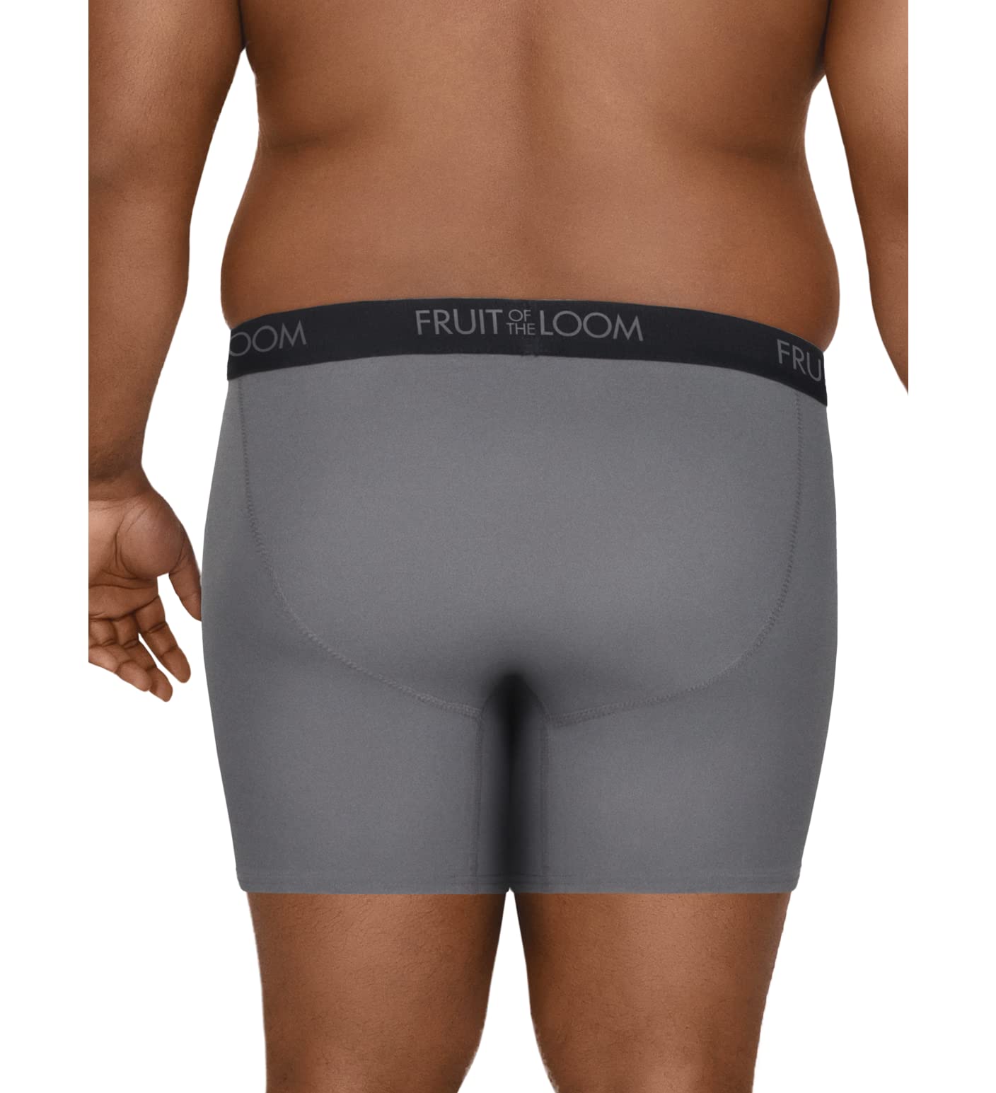 Fruit of the Loom Men's Tall Tag-Free Underwear, Big Man-Cotton Stretch Boxer Brief-6 Pack Red/Blue/Grey, 3X-Large