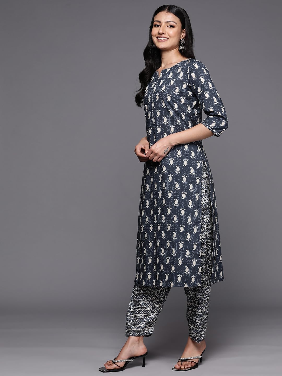 Libas WomenS Pure Cotton Kurta Sets (34242_Grey
