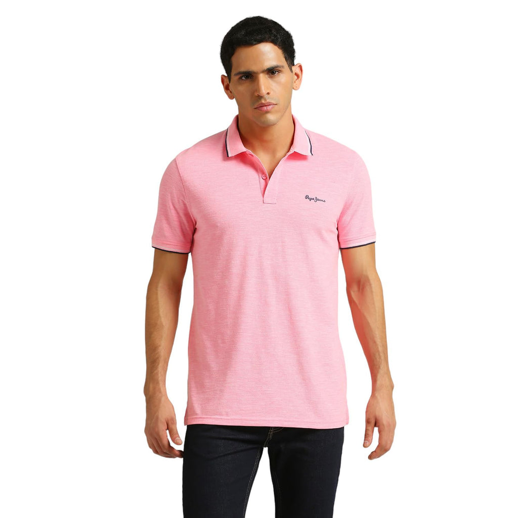 Booster Solid Logo Printed Slub Stretch Polo