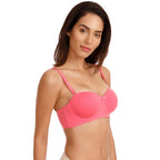 Zivame Womens Cotton Lightly Padded Underwire T-Shirt Bra Pink