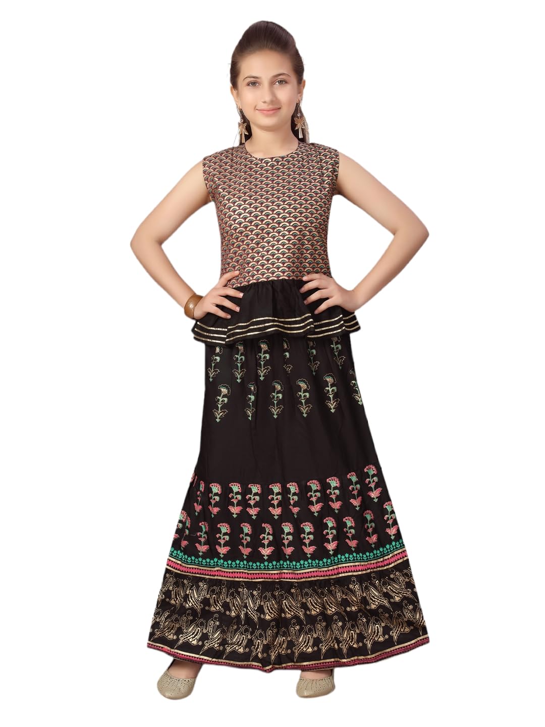 Aarika Girls Black colour Lehenga Choli (JLY_MY_LCH_K_67_BLACK_32)