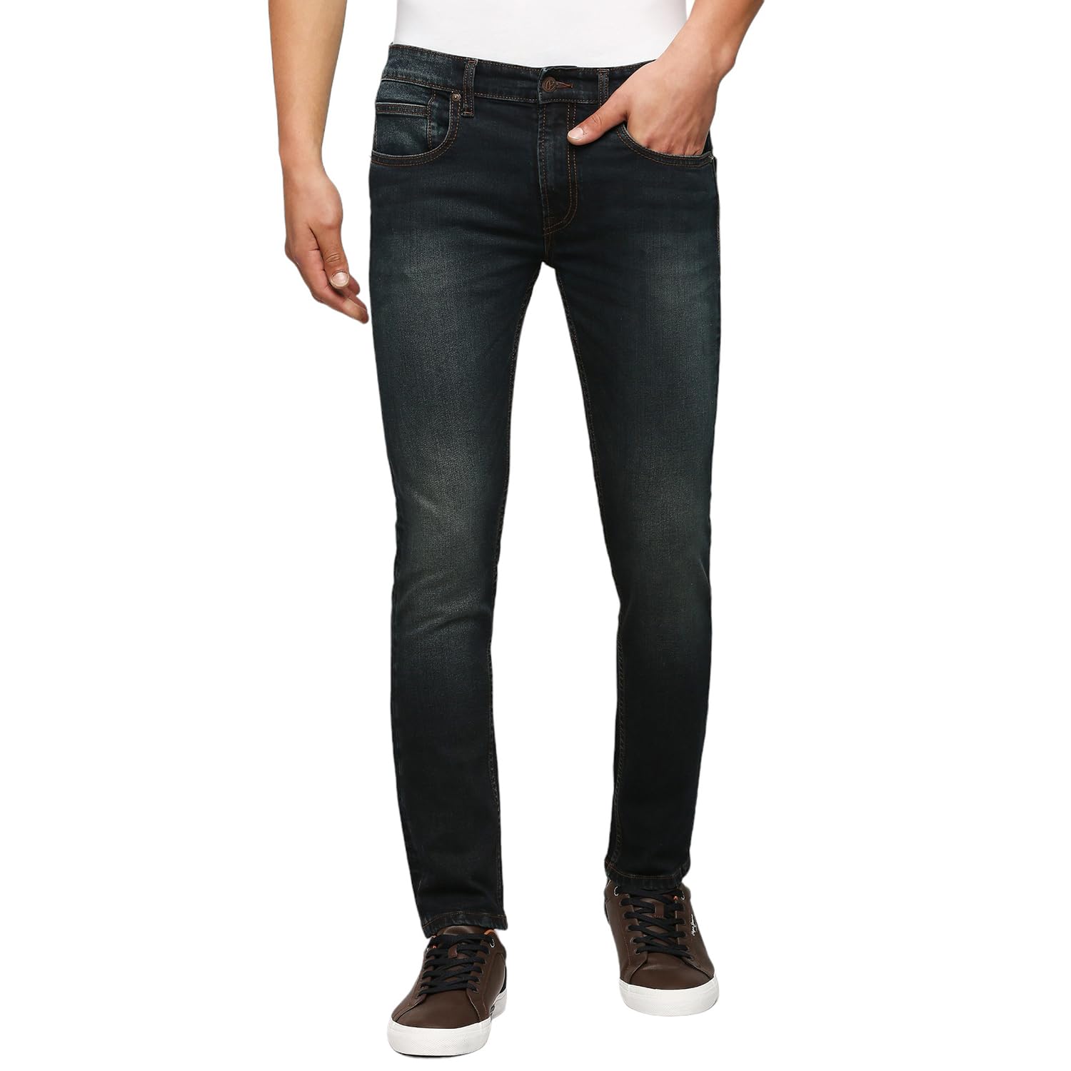 Vapour Dark Blue Low Rise Tapered Jeans