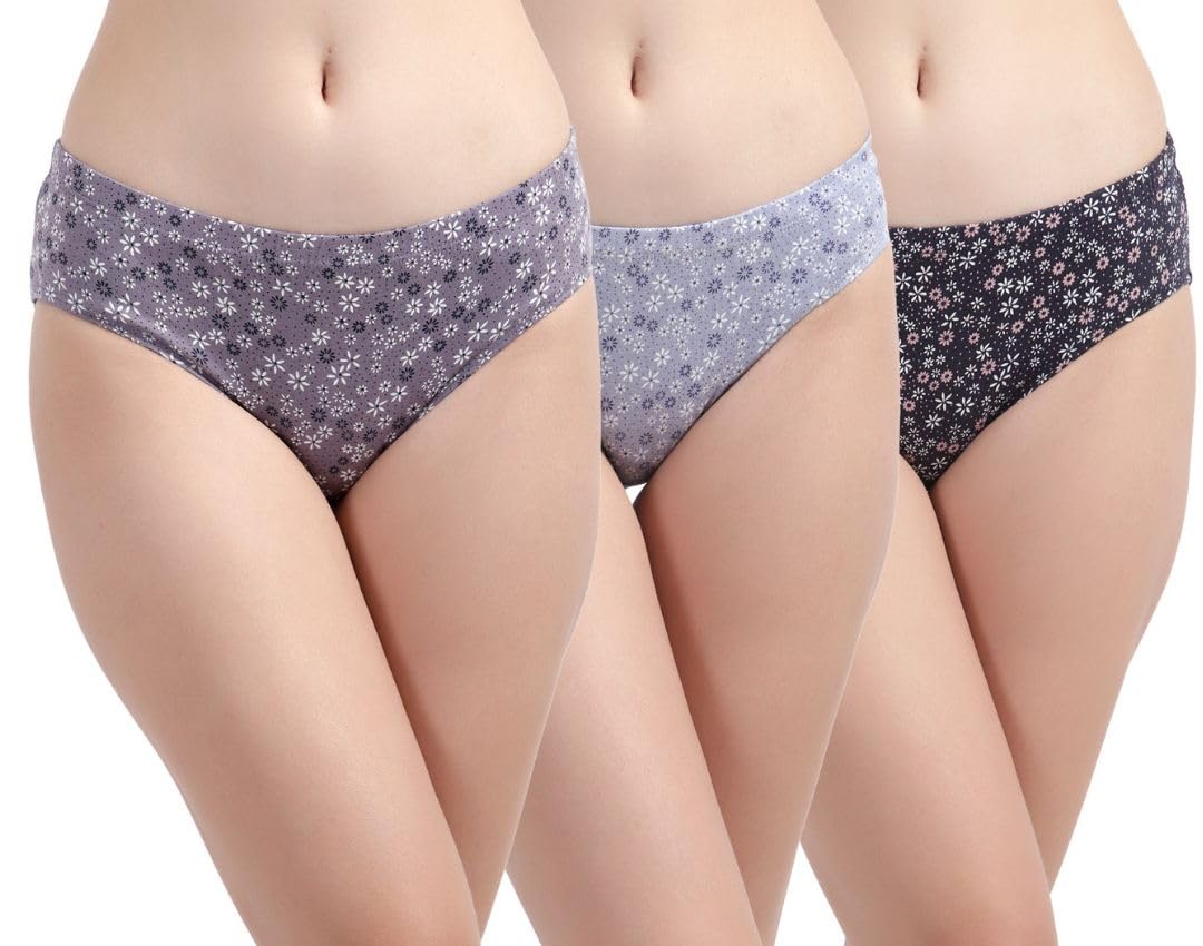 Multicolour Floral Print Hipster Panty Combo Pack Of 3 For Women (In, Alpha, 5Xl, Plus, Multicolour) 5