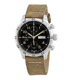 Mathey-Tissot Type 21 Chronograph Genuine Leather Black Dial Automatic H1821CHATLNO Mens Watch