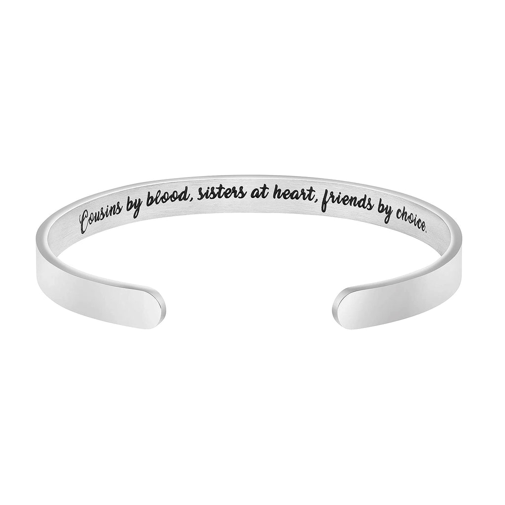 JoycuFF Birthday Gifts for Cousin from Auntie Bracelets for Cousin Gifts for Women Inspirational Stainless Steel Friends Sisters