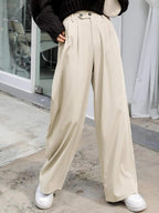 Kotty Womens Cotton Blend Straight Fit Solid Trousers