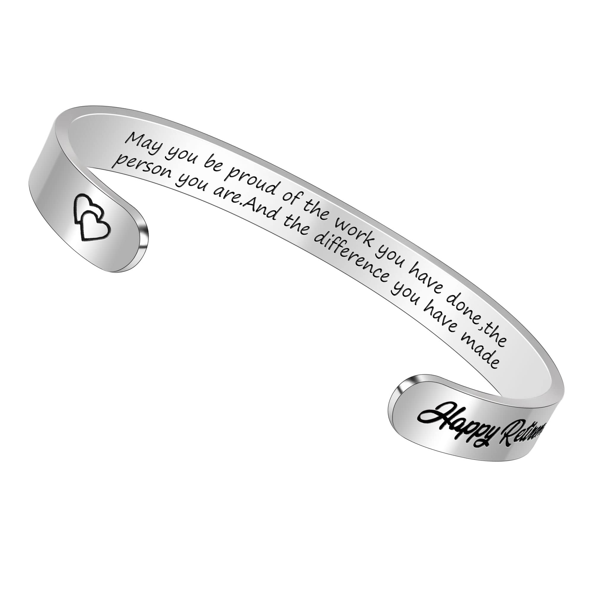 Btysun Retirement Gifts for Women Cuff Bracelets Inspirational Best Friend Bracelet Birthday Gifts for Female Friendship Mantra 