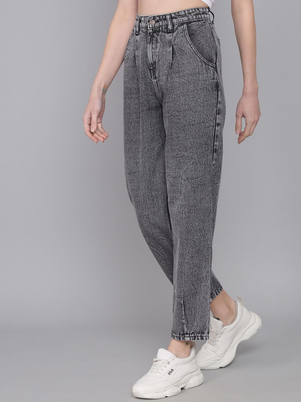 Kotty WomenS High Rise Cotton Lycra Blend Ankle Length Slim Fit Jeans