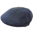 Mens Navy Blue Knitted Golf Gatsby Ascot Newsboy Cap