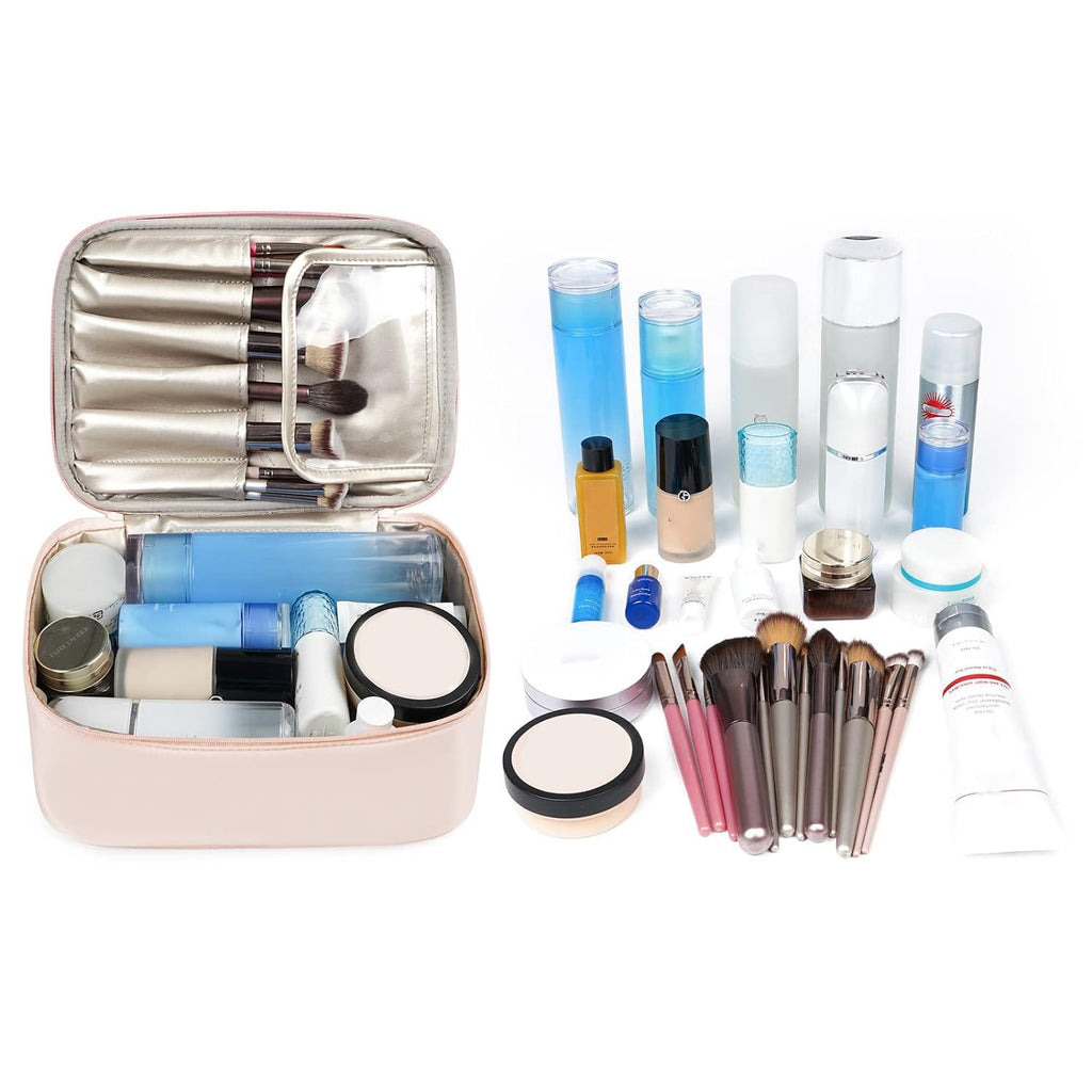 Narwey Travel Makeup Bag Large Cosmetic Bag Make up Case Organizer for Women