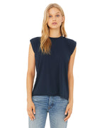 Ladies Flowy Muscle T-Shirt with Rolled cuff - DARK gRY HEATHER - S(D0102H7WHN6)