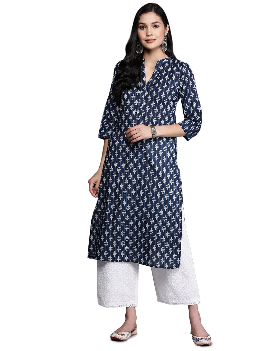 Libas WomenS Cotton Printed Regular Kurta (263380R Blue
