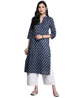 Libas WomenS Cotton Printed Regular Kurta (263380R Blue