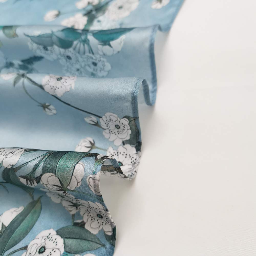 FONYVE 100% Mulberry Silk Scarfs for Women - Lightweight Square Satin Head Scarf - Small Silk Hair Scarf for Sleeping 21 x 21