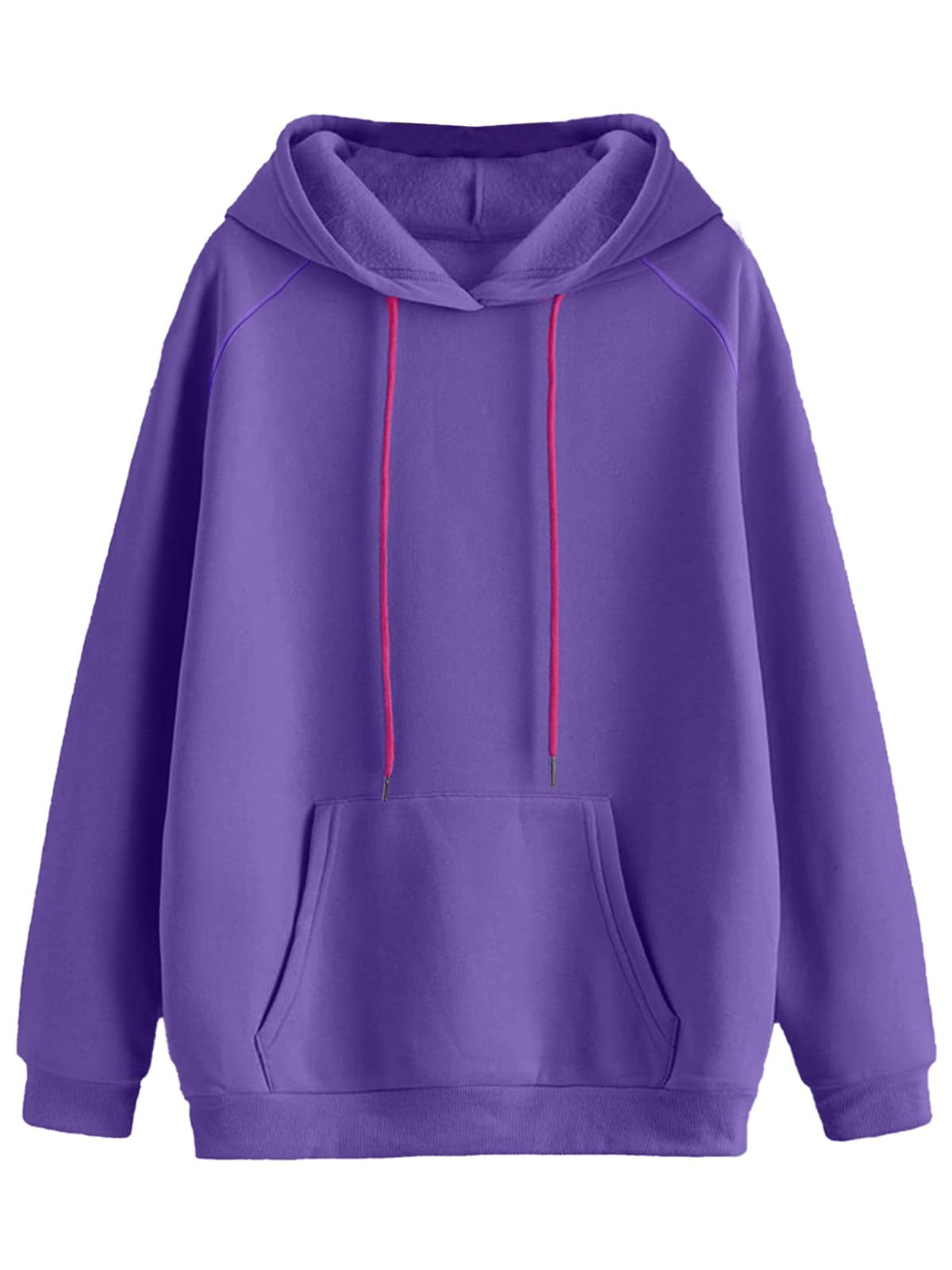 JUNEBERRY Cotton Polly Fleece Regular Fit Purple Solid Hoodie for Women (JHD0423PLPL20_M)