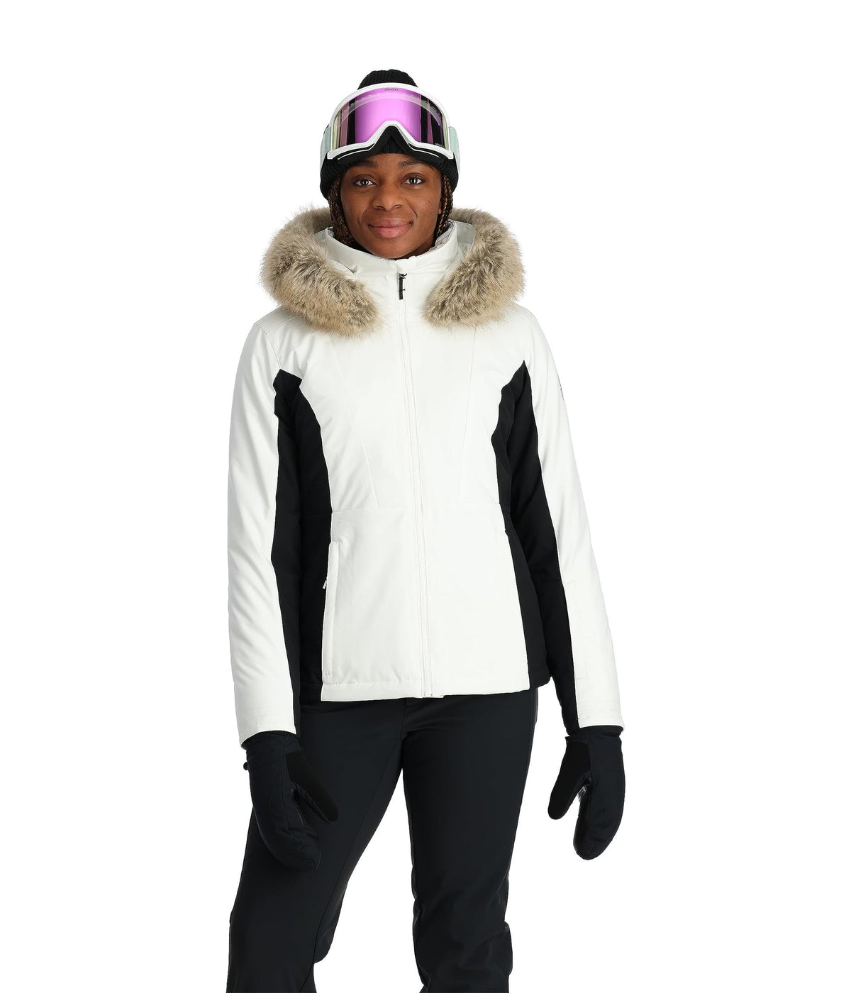 Spyder Womens Standard Vida Insulated Ski Jacket, White 8