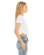 Ladies Flowy cropped T-Shirt - WHITE - S(D0102H7WZV8)