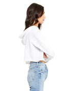 Ladies cropped Fleece Hoodie - PEAcH - S(D0102H7WEH6)