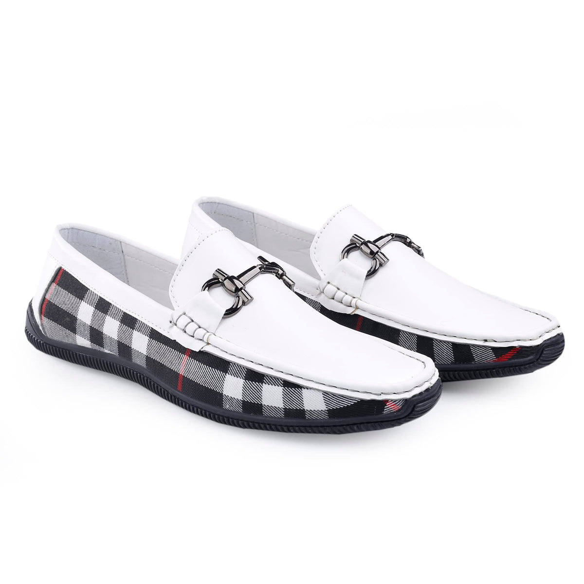 Yuvrato Baxi Mans White Casual and Formal Synthetic Meterial Loafer SlipOn Shoes10 UK 10
