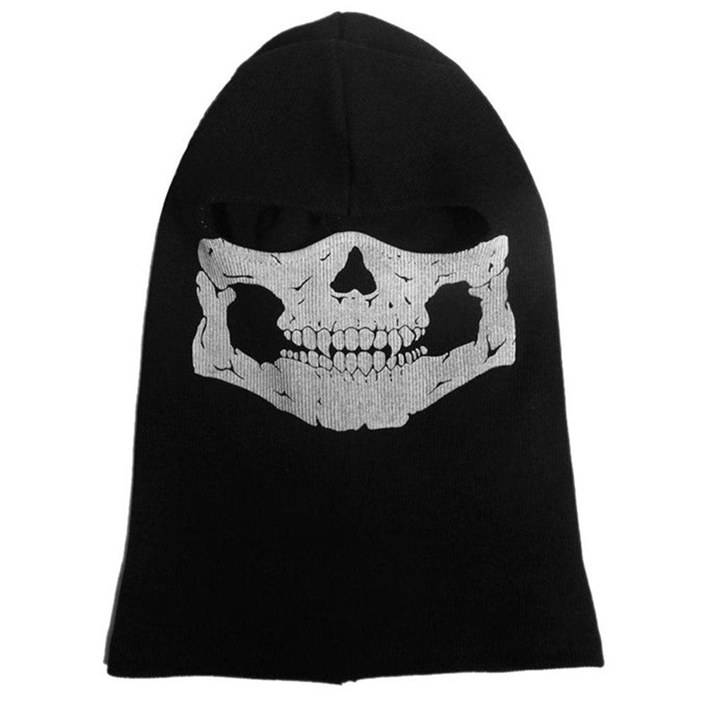 Nuoxinus Black Balaclava Ghosts Skull Full Face Mask for Cosplay Party Halloween Outdoor Motorcycle Bike Cycling Skateboard Hiki