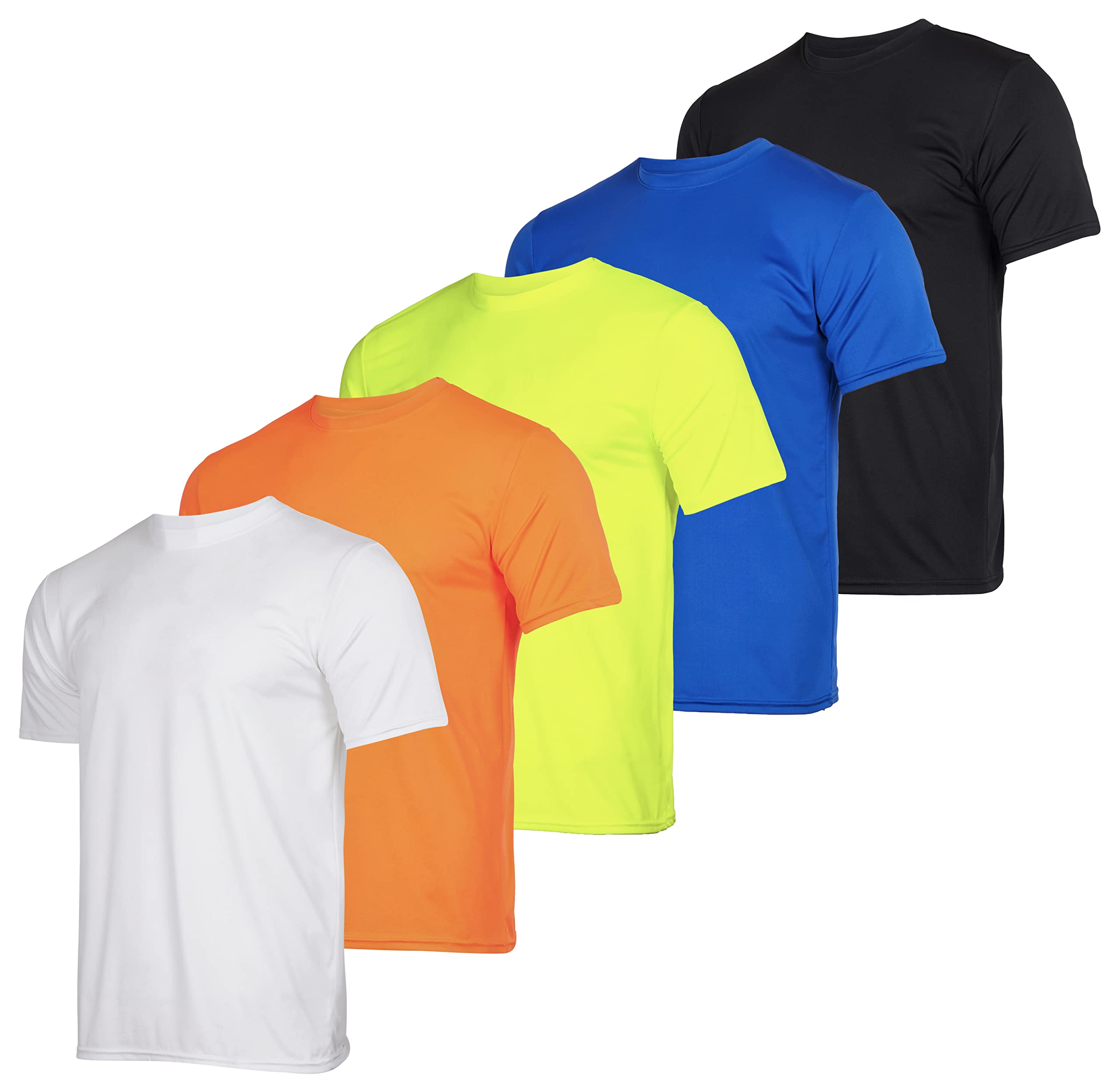 5 Pack: Boys girls Active Athletic Quick Dry Dri Fit Short Sleeve T-Shirt crew Neck Tops Teen gym Undershirts Tees Youth Basketb