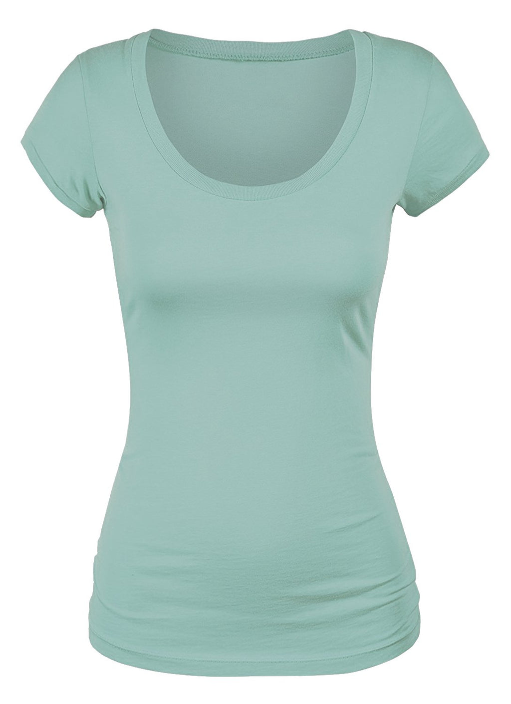 Emmalise Women's Short Sleeve Tshirt Scoop Neck Tee Shirt (Medium, Dusty Sage)