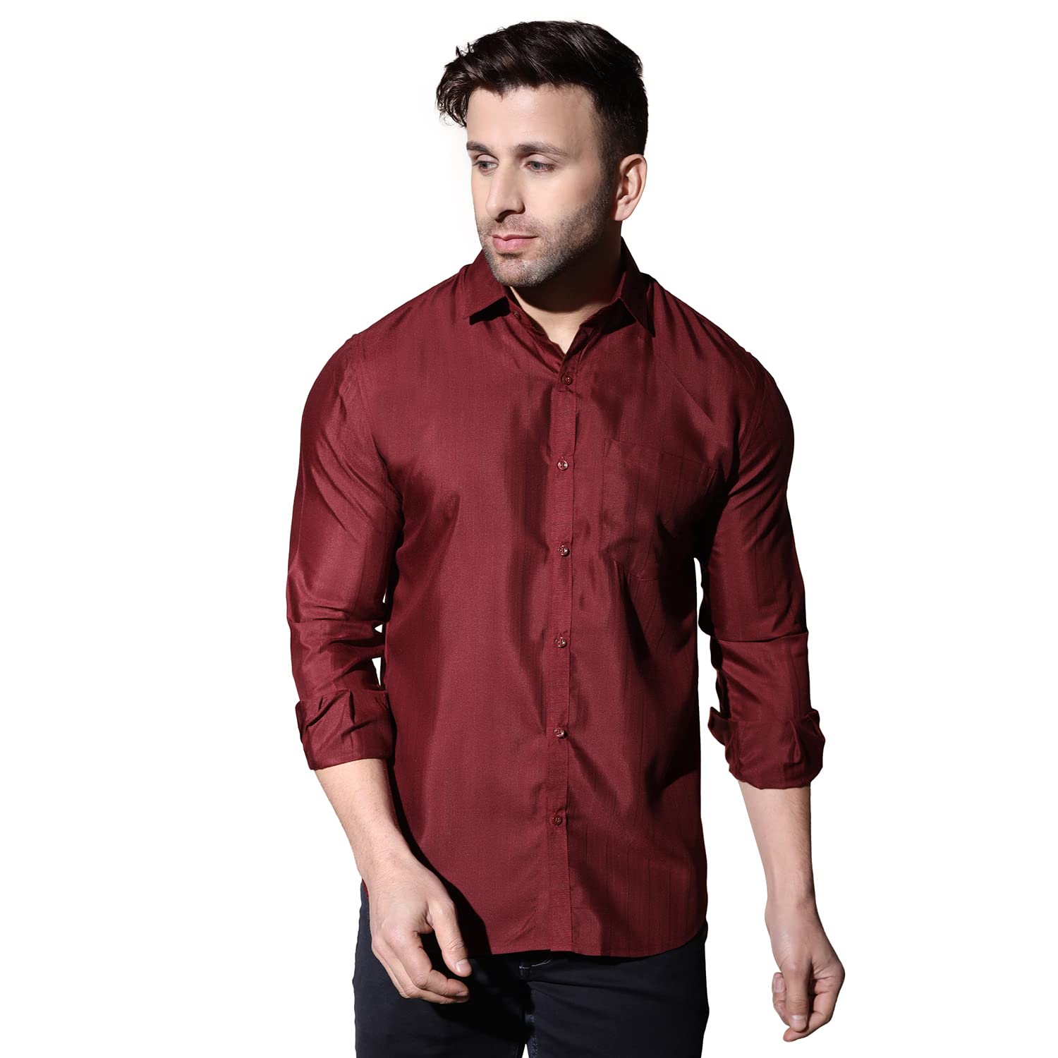 Leriya Fashion Shirts For Men | Cotton Blend Regular Fit Solid | Spread Coller Full Sleeve | Men Shirt Formal For Office | Outin