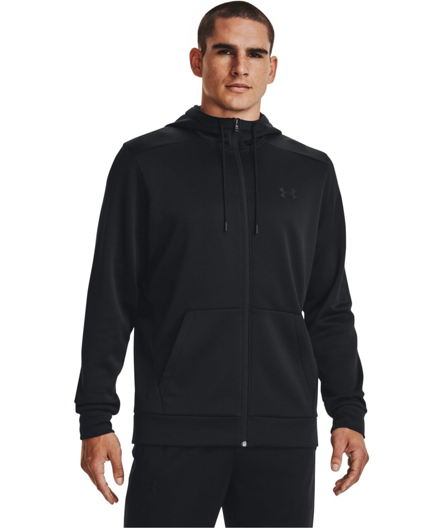 Under Armour Men's ArmourFleece Full Zip Hoodie, (001) Black / / Black, Medium