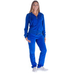Facitisu Tracksuit for Women Set 2 Piece Joggers Velour Jogging Sweat Outfits Hoodie and Sweatpants Set L, Royal