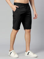 Thomas Scott Mens | 100% Cotton | Solid | Above Knee | Button Closure | Chino | Casual Shorts for Men Black