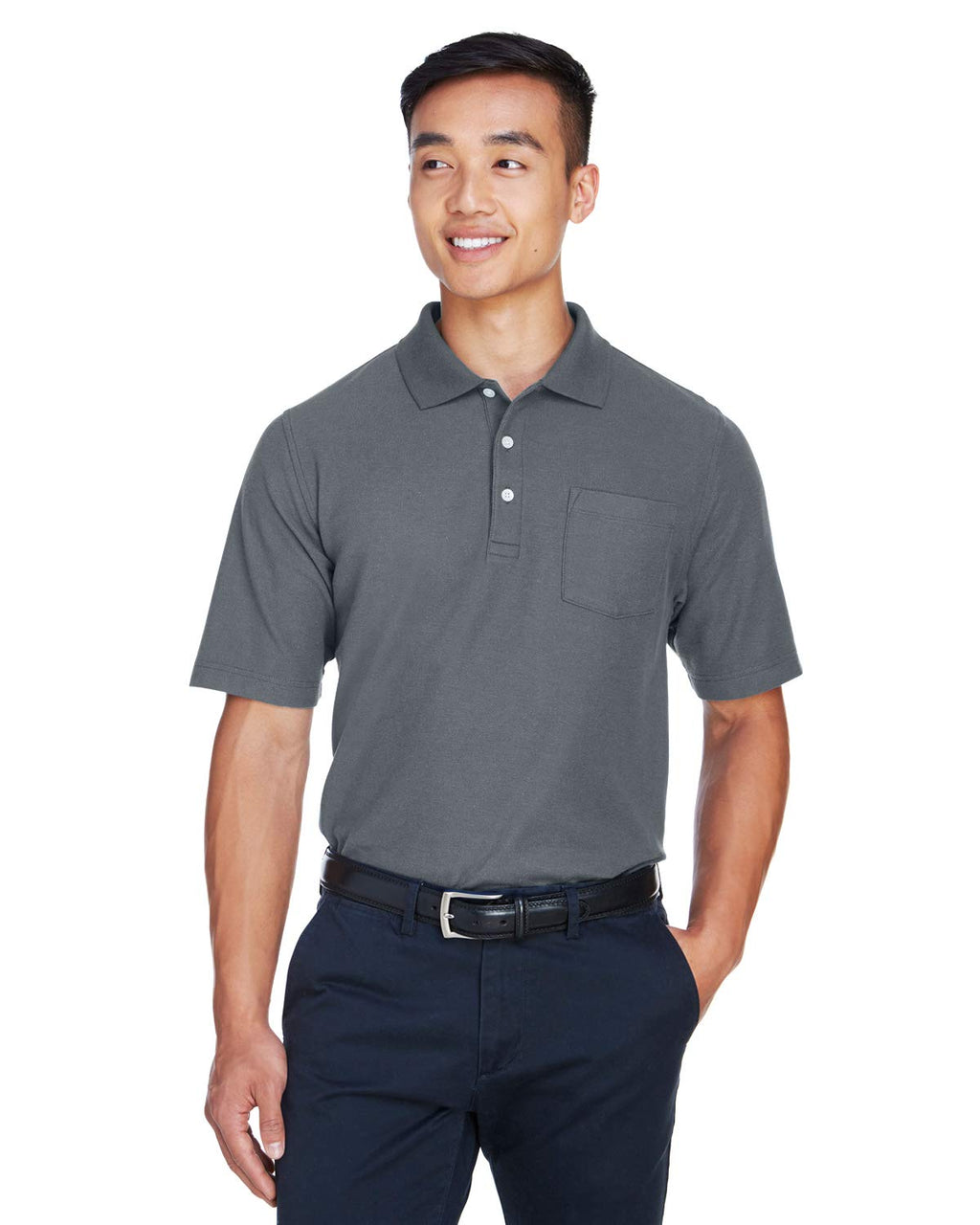 Mens DRYTEc20Performance Pocket Polo - gRAPHITE - S(D0102H76TUT)