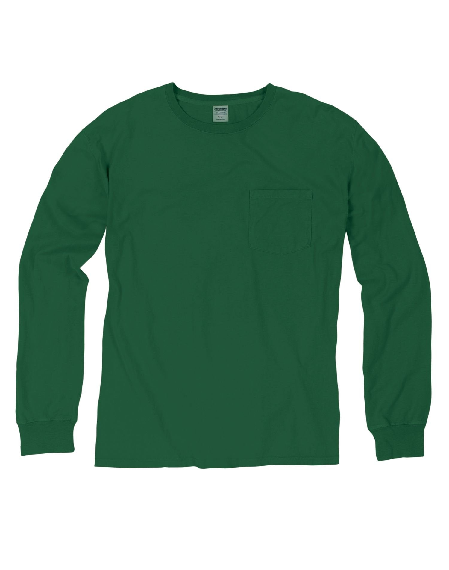 Unisex garment-Dyed Long-Sleeve T-Shirt with Pocket - NEW RAILROAD - S(D0102H7YT9T)