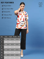 Rigo Rayon Printed Shirts for Women | Half Sleeves Hawaiian Shirts for Women | Summer Shirts Shirt for Women | Slim Fit, Casual