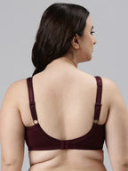 Enamor A112 Full Support Minimizer Cotton Bra For Women Non-Padded, Non-Wired & Full Coverage With Seamless Cup(A112-Grapewine-4