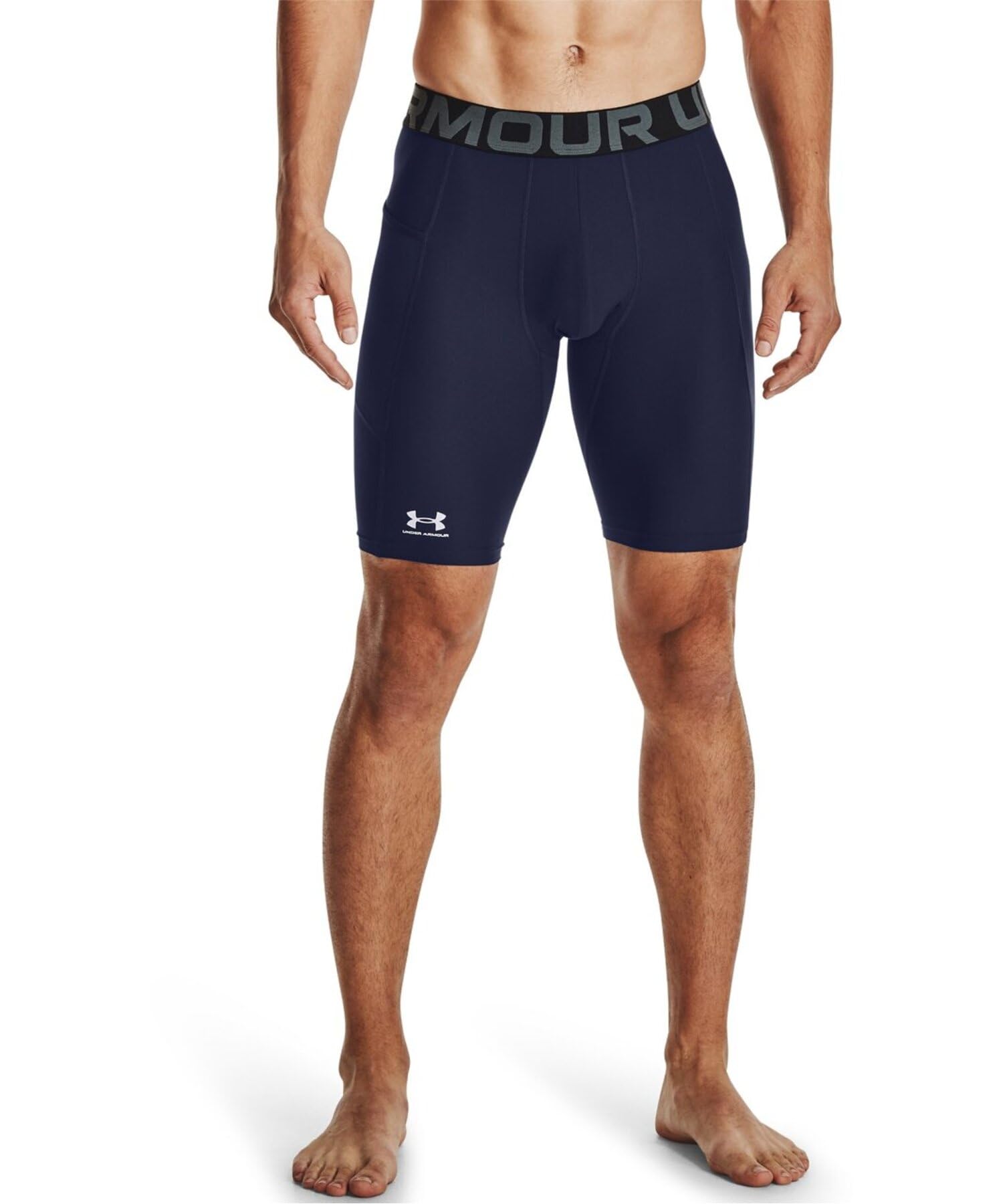 Under Armour Men's HeatGear Pocket Long Shorts, Midnight Navy (410)/White, 4X-Large Tall