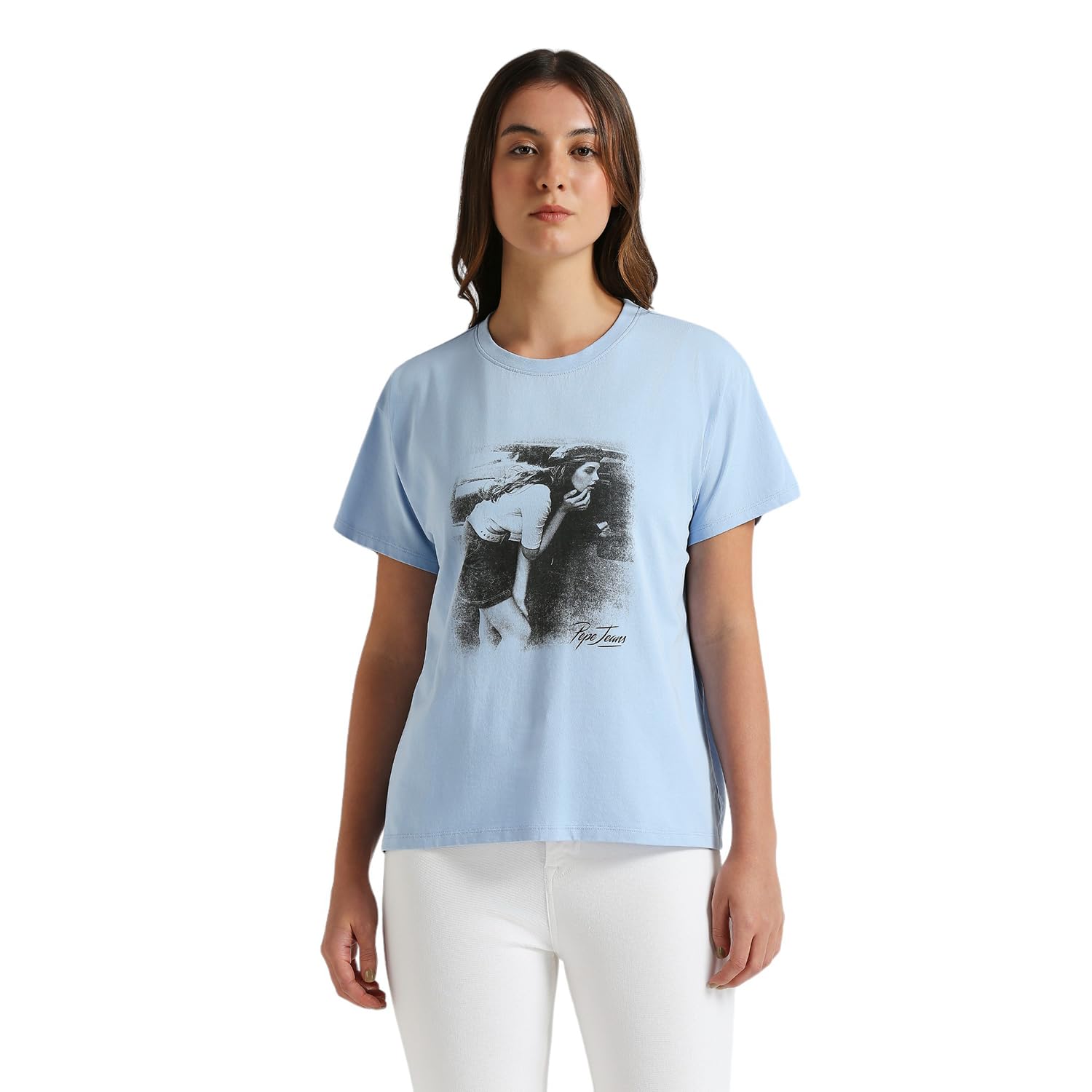 Pepe Jeans Blue Photographic Print Short Sleeve T-Shirt