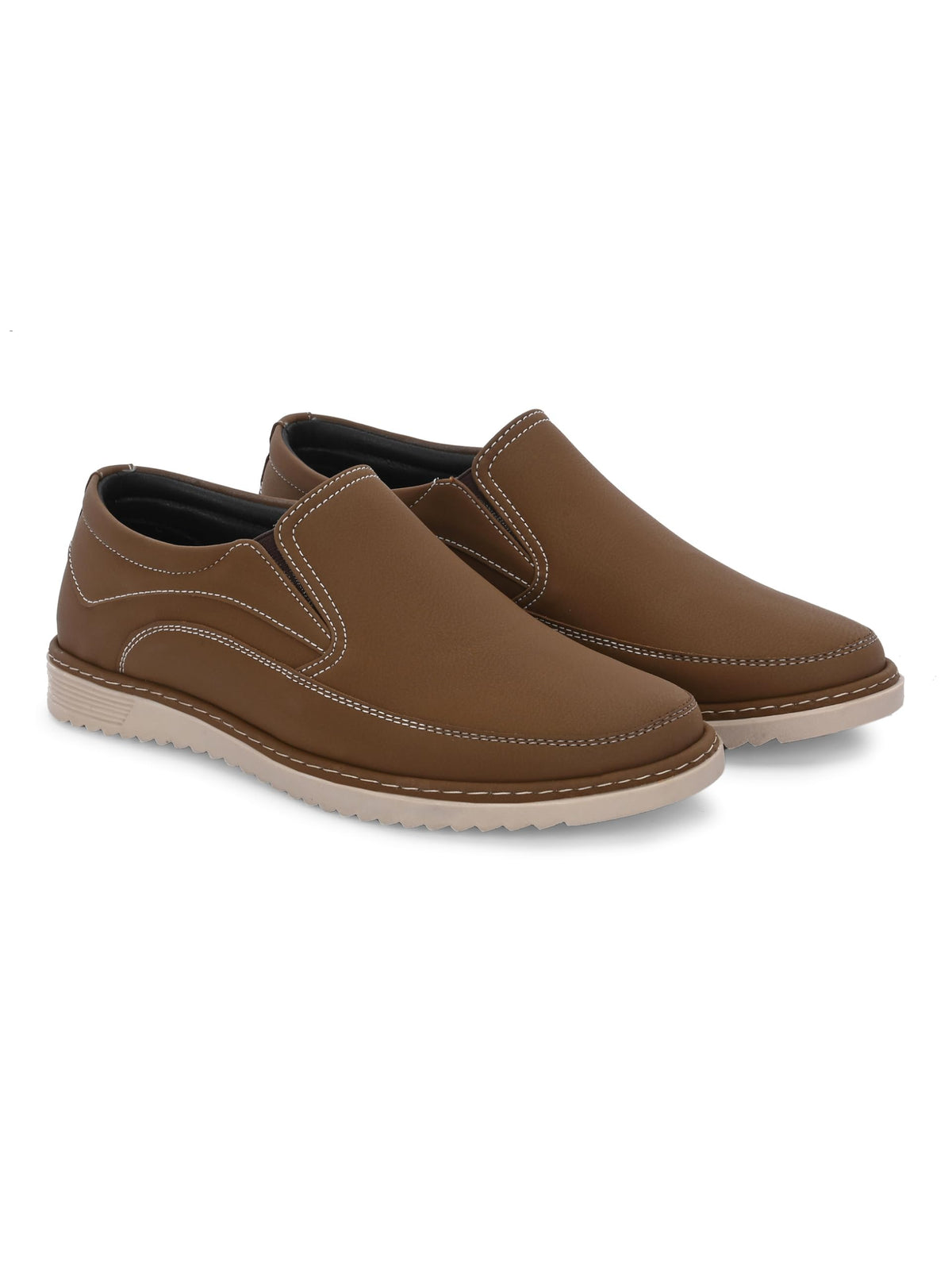 STANPHORD Mens PulseFlex Casual Sneakers for Men | Lightweight Comfortable Walking Shoes | LaceUp Everyday Sneakers | Tan  TP 10