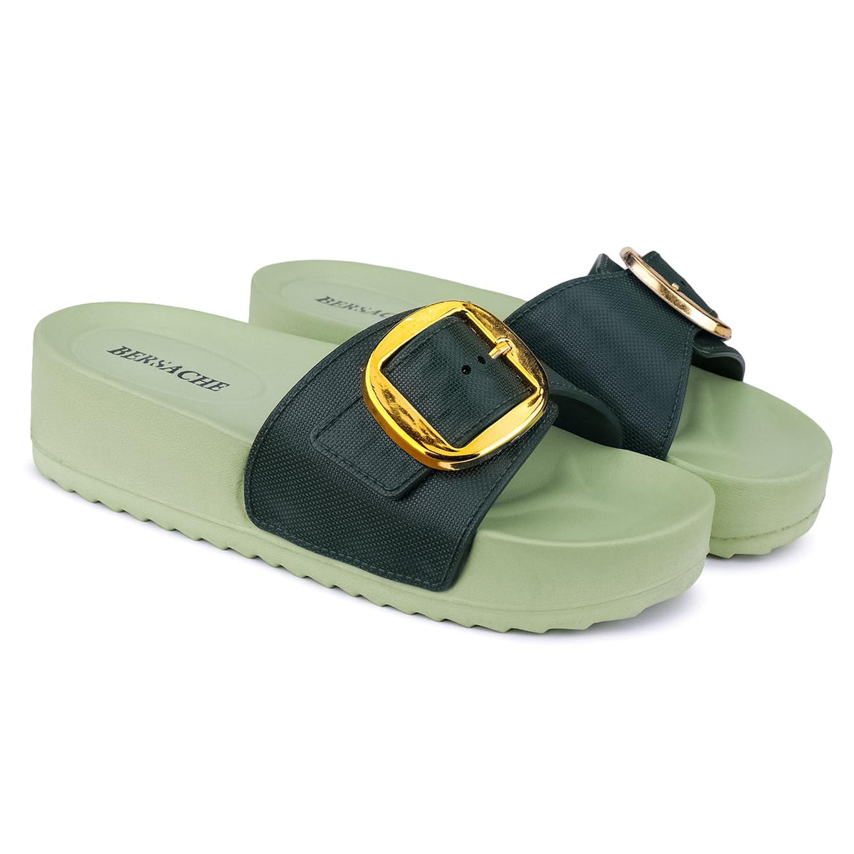 BERSACHE Extra Soft Classic Casual with Regular wear with Ultra Soft & Flexibility Technology Slider for Womens/Girl Green 8