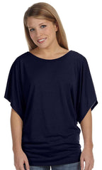 Ladies Flowy Draped Sleeve Dolman T-Shirt - BLAcK - S(D0102H7WH22)