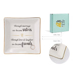 HOME SMILE Sister In Law Gifts-Ceramic Ring Dish Decorative Tray Gifts For Sister In Law, Valentine's Day Birthday Christmas Wed