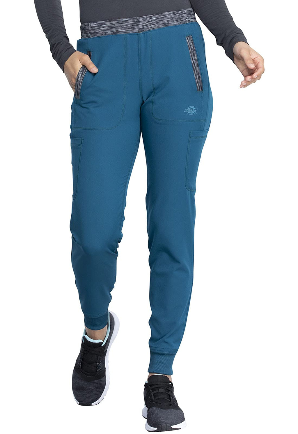 Dickies Dynamix Women Scrubs Pant Natural Rise Tapered Leg Jogger DK185, XXS, Caribbean Blue
